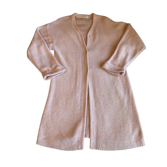 VTG Blushe By Spiegel Light Pink Mohair Blend Chunky Long Cozy Cardigan Small - Picture 6 of 10